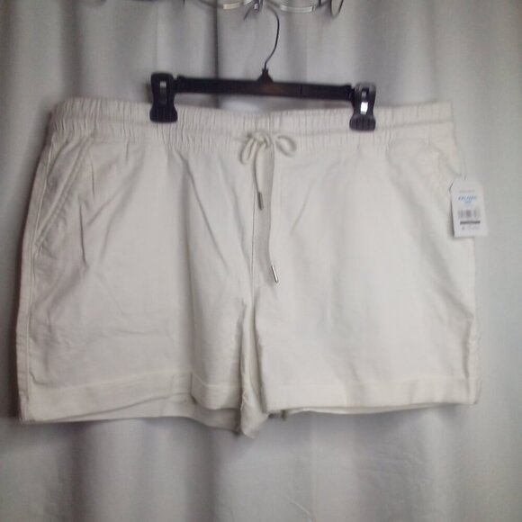 Time And Tru Shorts Women XXL 20 Relaxed Fit Cuff Hem White - Picture 1 of 15
